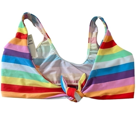 Beach Joy Rainbow Front Knot Bikini Top - Picture 6 of 11